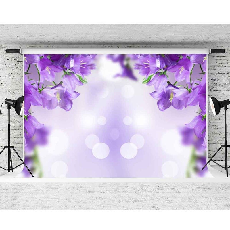 FHZON 10x7ft Purple Flower Photography Backdrop Bokeh Blur Background Themed Party YouTube Backdrop Photo Booth Studio Props FH1393 - Image 4